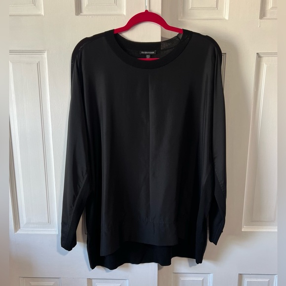 Eileen Fisher Fine Jersey Crew Neck Top 100% silk Size XL - Picture 5 of 11